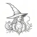 Witch tattoo design idea