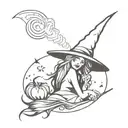 Witch tattoo design idea