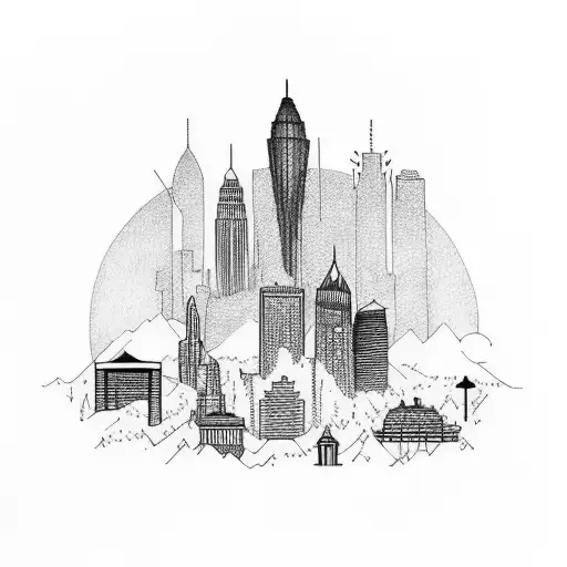 Atlanta skyline tattoo design idea