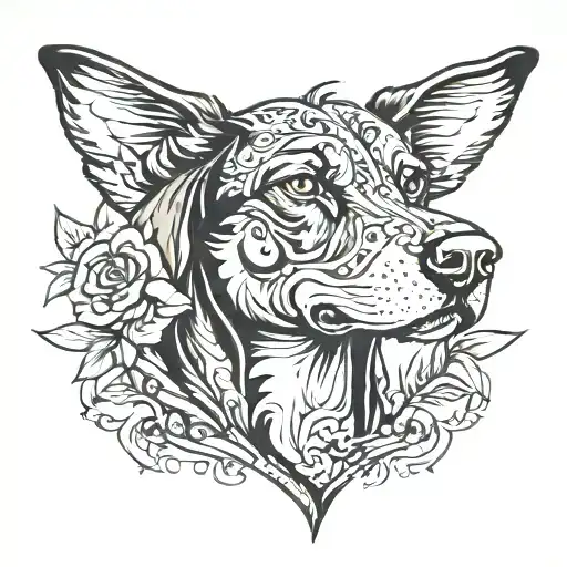 hunting dog tattoo design idea