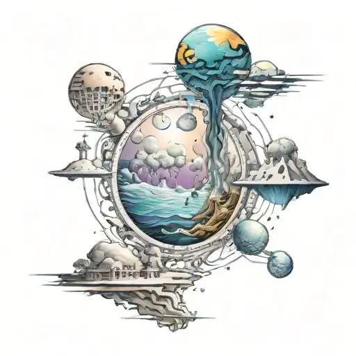 infinite parallel universes and how you can't waste this life but you'll meet again with your loved ones.  dimensions tattoo design idea