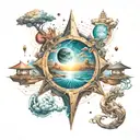 infinite parallel universes and how you can't waste this life but you'll meet again with your loved ones. enjoy life tattoo design idea