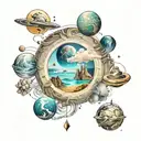 infinite parallel universes and how you can't waste this life but you'll meet again with your loved ones. enjoy life tattoo design idea