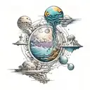 infinite parallel universes and how you can't waste this life but you'll meet again with your loved ones.  dimensions tattoo design idea