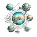 infinite parallel universes and how you can't waste this life but you'll meet again with your loved ones.  dimensions tattoo design idea