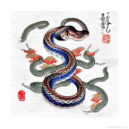 traditional japanese snake tattoos
