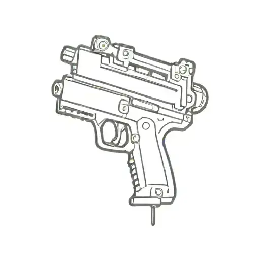 UZI GUN tattoo design idea