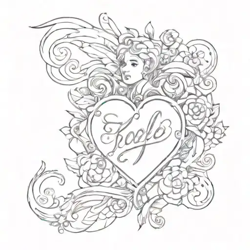 heart scroll across name Kaylee  tattoo design idea