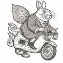 peter griffin riding a bunny rabbit tattoo design idea
