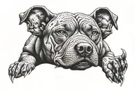 devil pitbull dog tattoo design idea