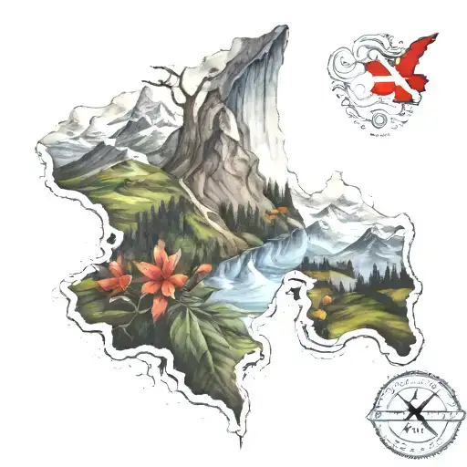 Switzerland childish tattoo design idea