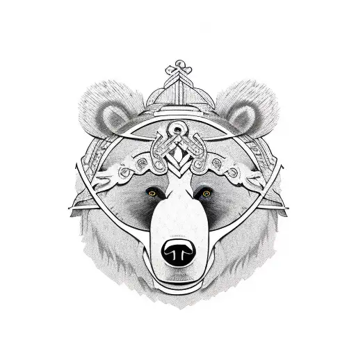 bear in viking style tattoo design idea