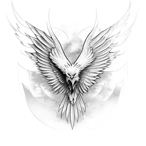 scary Phoenix tattoo design idea