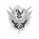 fire Phoenix tattoo design idea