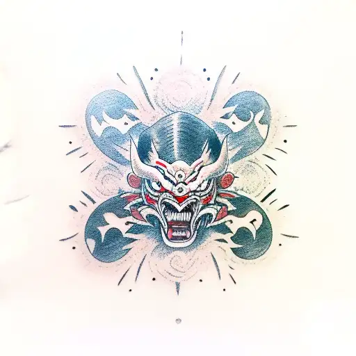 full sleeve, oni, samurai, orochimaru, itachi, wave background, itachi, crow, sharingan tattoo design idea