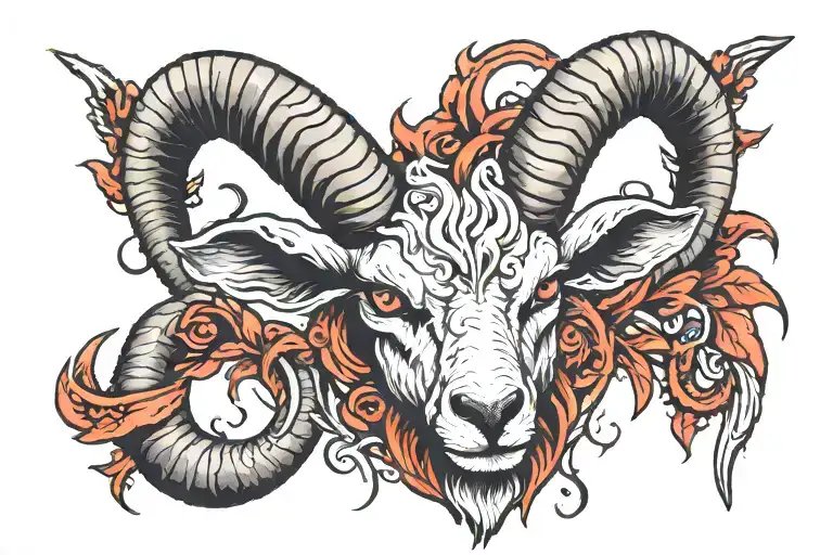 satanic goat head tattoo design idea