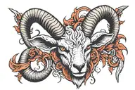satanic goat head tattoo design idea