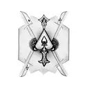 Ace of Spades negative space tattoo design idea