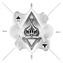 Ace of Spades negative space tattoo design idea
