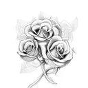snake with roses tattoo design idea