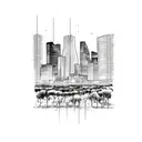 Houston Skyline tattoo design idea