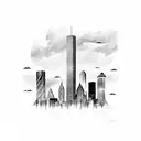 Houston Skyline tattoo design idea