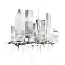 Houston Skyline tattoo design idea