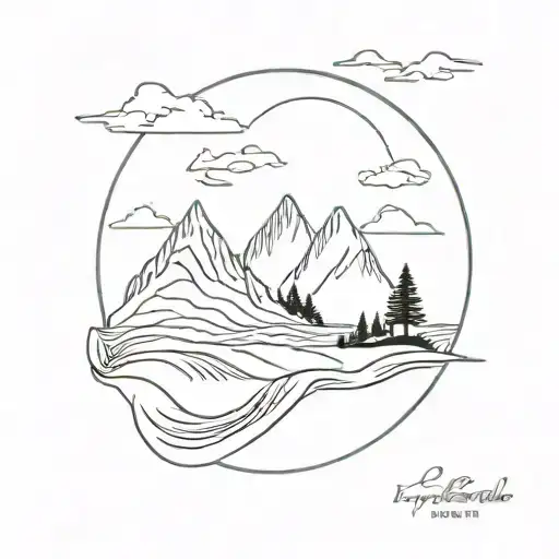 SURF SKATE SNOW MOUNTAIN SEA tattoo design idea