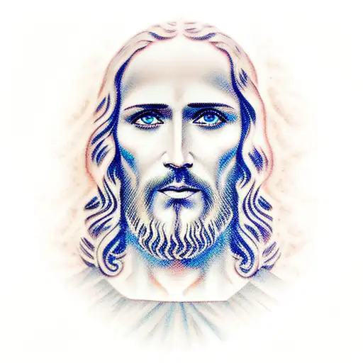Jesus face  tattoo design idea