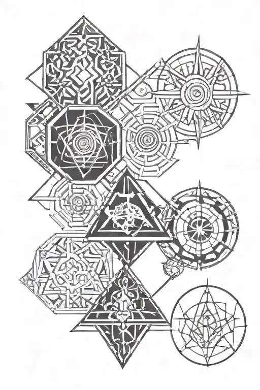 three elements: fire, air, earth  tattoo design idea