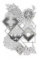 three elements: fire, air, earth  tattoo design idea