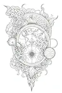 three elements: fire, air, earth  tattoo design idea