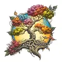 outer body life tree tattoo design idea