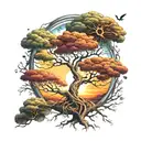 outer body life tree tattoo design idea