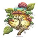 outer body life tree tattoo design idea