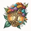 outer body life tree tattoo design idea