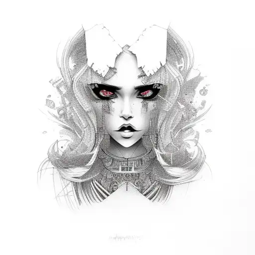 hot gangster chick tattoo design idea