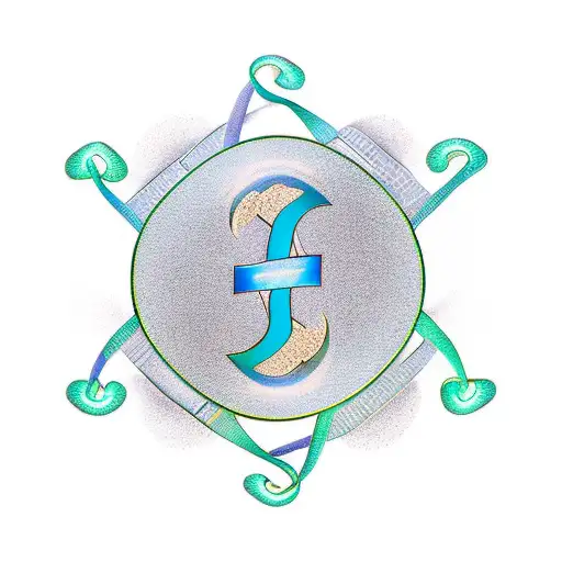 Lucky number 7 intertwined with a yin yang symbol tattoo design idea