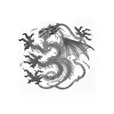 Dragon with lightning tattoo design idea