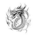 Dragon with lightning tattoo design idea