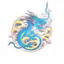 Dragon with lightning tattoo design idea