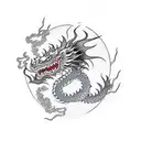 Dragon with lightning tattoo design idea