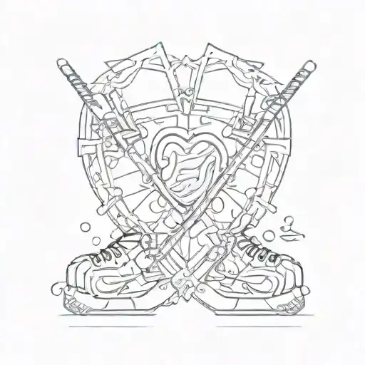 ice hockey heartline tattoo design idea