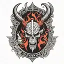 satan, Helheim, Asgard, Bifrost, Valhalla, Nordic runes, and the 7 tenets of the satanic temple tattoo design idea