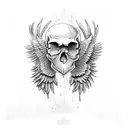 skull wings tattoo design idea