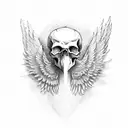 skull wings tattoo design idea