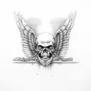 skull wings tattoo design idea
