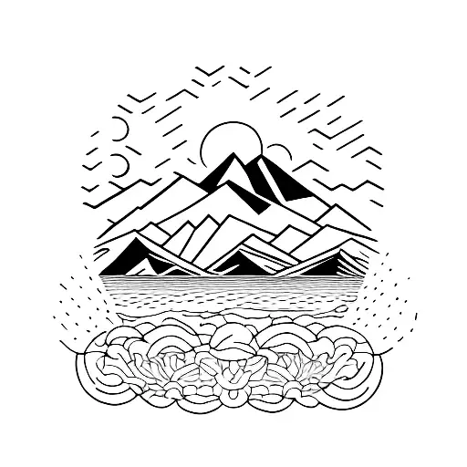 lone peak mountain from wasatch range tattoo design idea