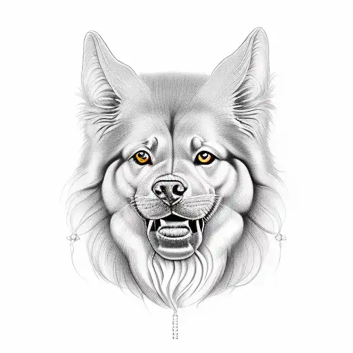 Portrait of Samson from the Bible tattoo design idea