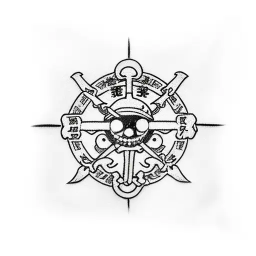 one piece  bandeira pirata  tattoo design idea